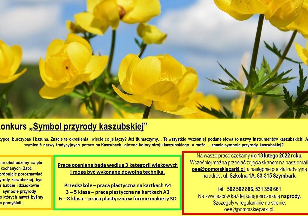 Grafika Zapraszamy do konkursu "Symbol przyrody kaszubskiej"