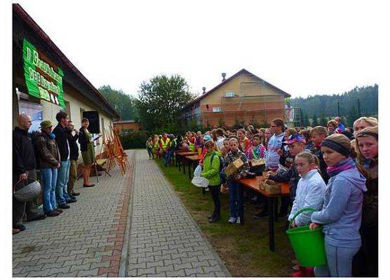 Krótka prelekcja na temat grzybów.  fot.  K. Sikorska grafika