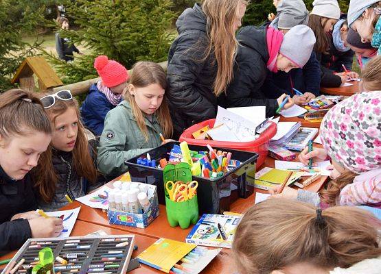 Na pamiątkę można było wykonać motyla przytwierdzonego do klamerki i żabę z kamieniem w roli głównej fot. Anna Peichert grafika