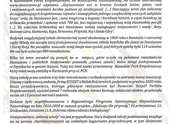 Grafika „Oficjalne otwarcie Centrum Edukacji Ekologicznej w Staniszewie”