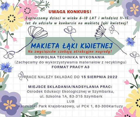 Grafika Zapraszamy do konkursu na makietę łąki kwietnej